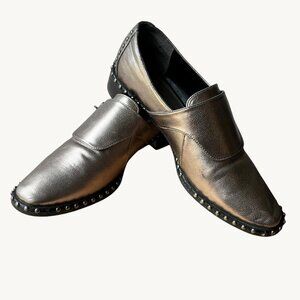 Adrianna Papell size 9 Silver Metallic Studded Loafers